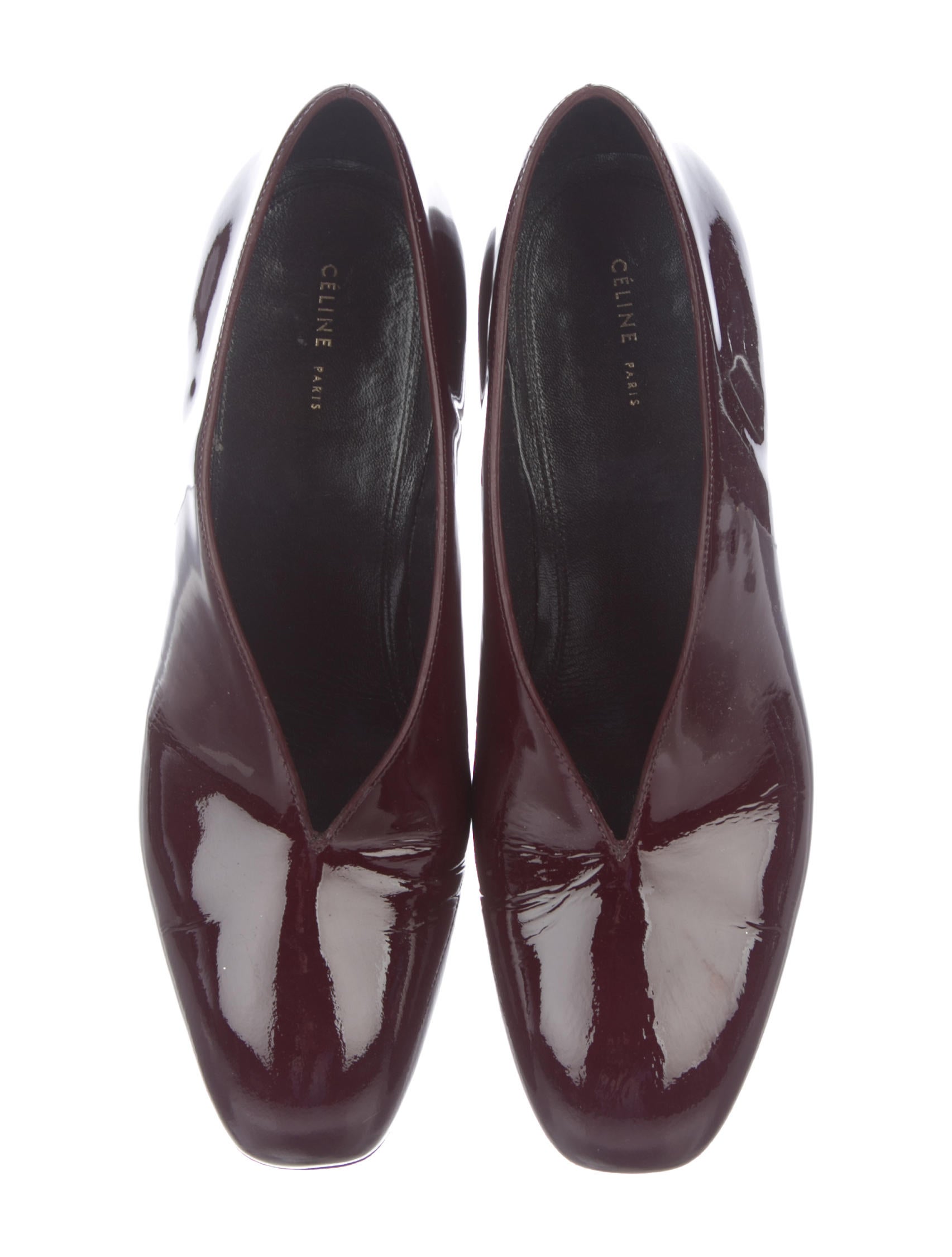 Celine Céline Patent Leather Square-Toe Pumps