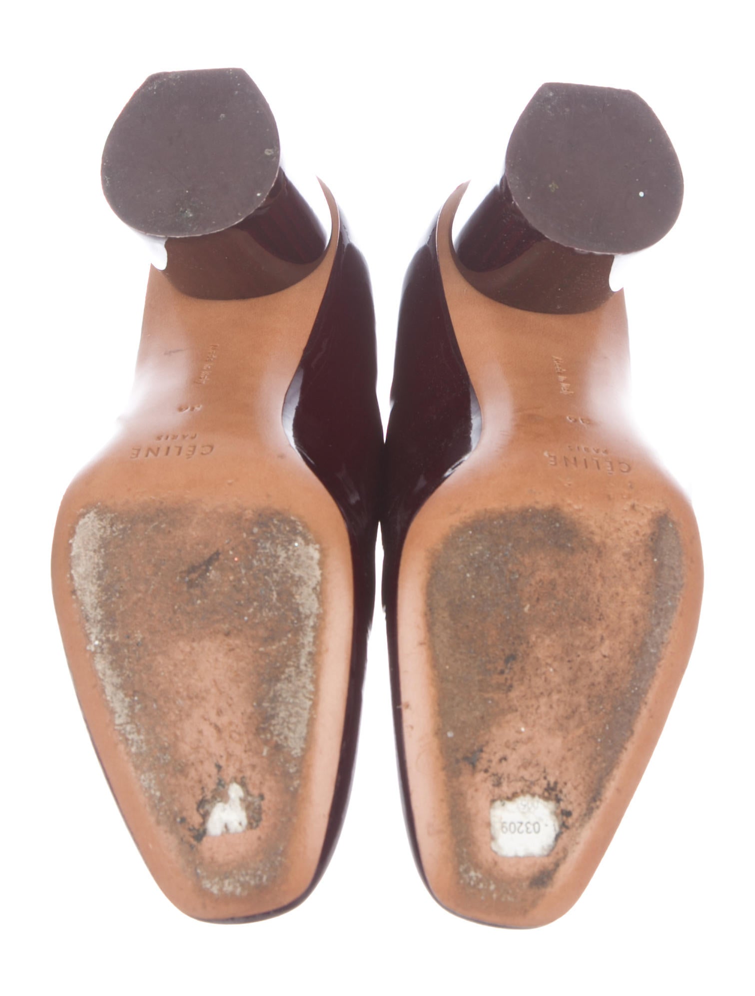 Celine Céline Patent Leather Square-Toe Pumps