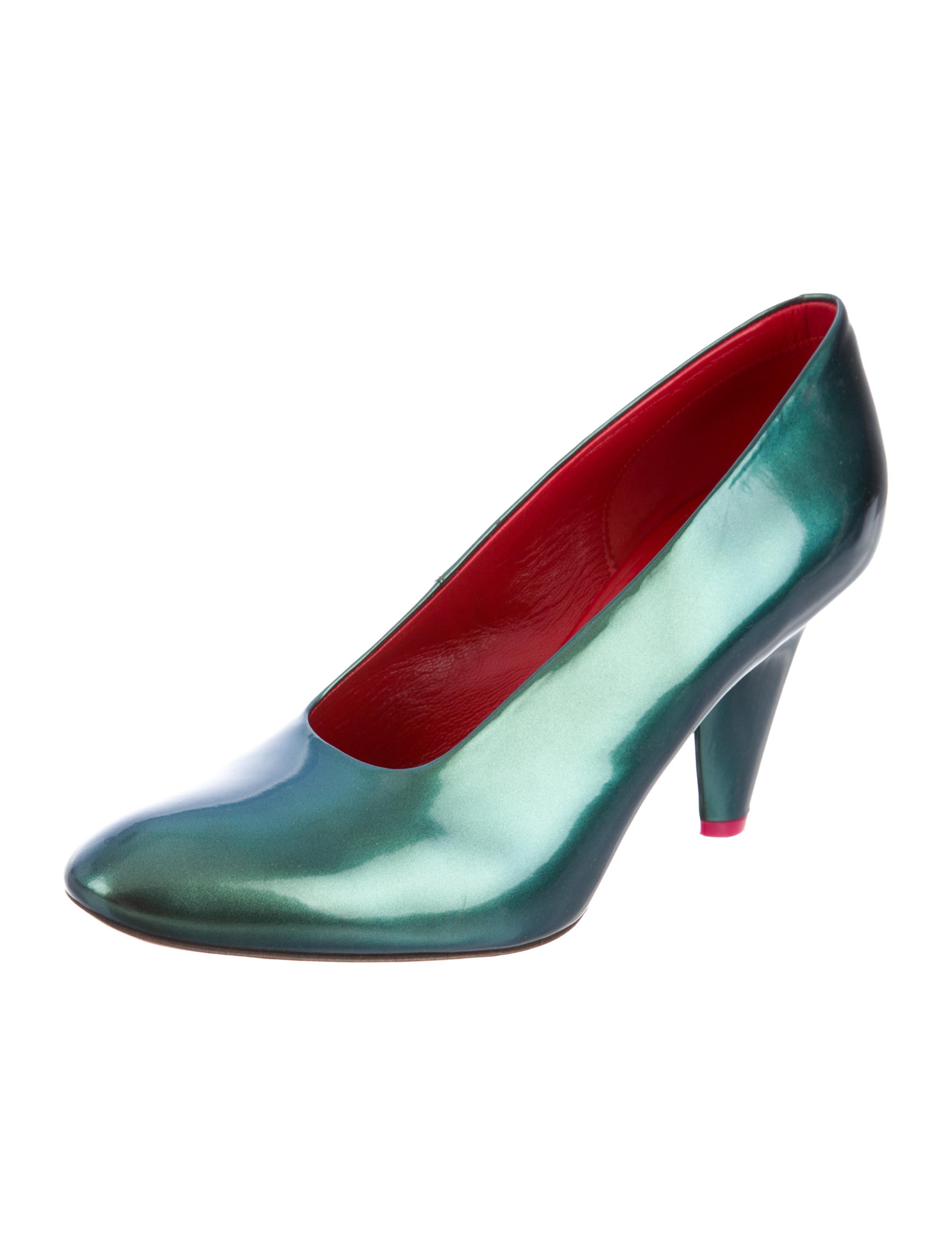 Celine Céline Metallic Round-Toe Pumps