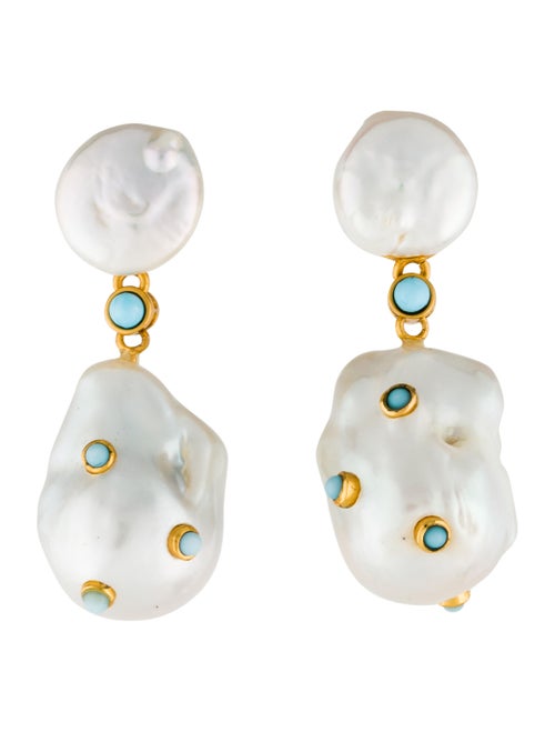 Celine Céline Pearl & Resin Drop earrings