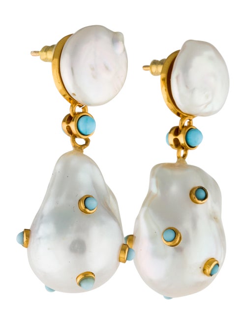 Celine Céline Pearl & Resin Drop earrings