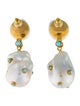 Celine Céline Pearl & Resin Drop earrings