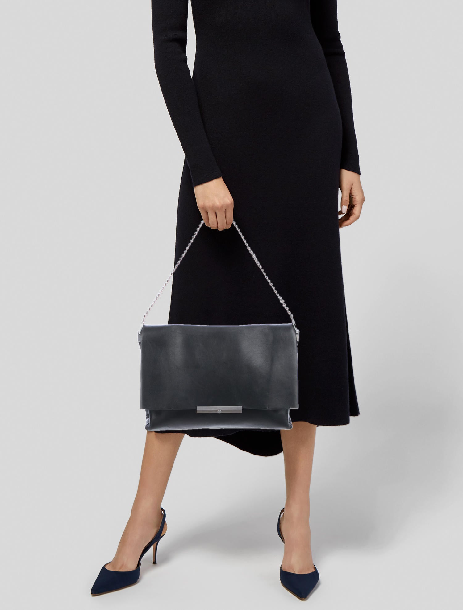 Celine Blade Chain Shoulder Bag - Black Shoulder Bags, Handbags
