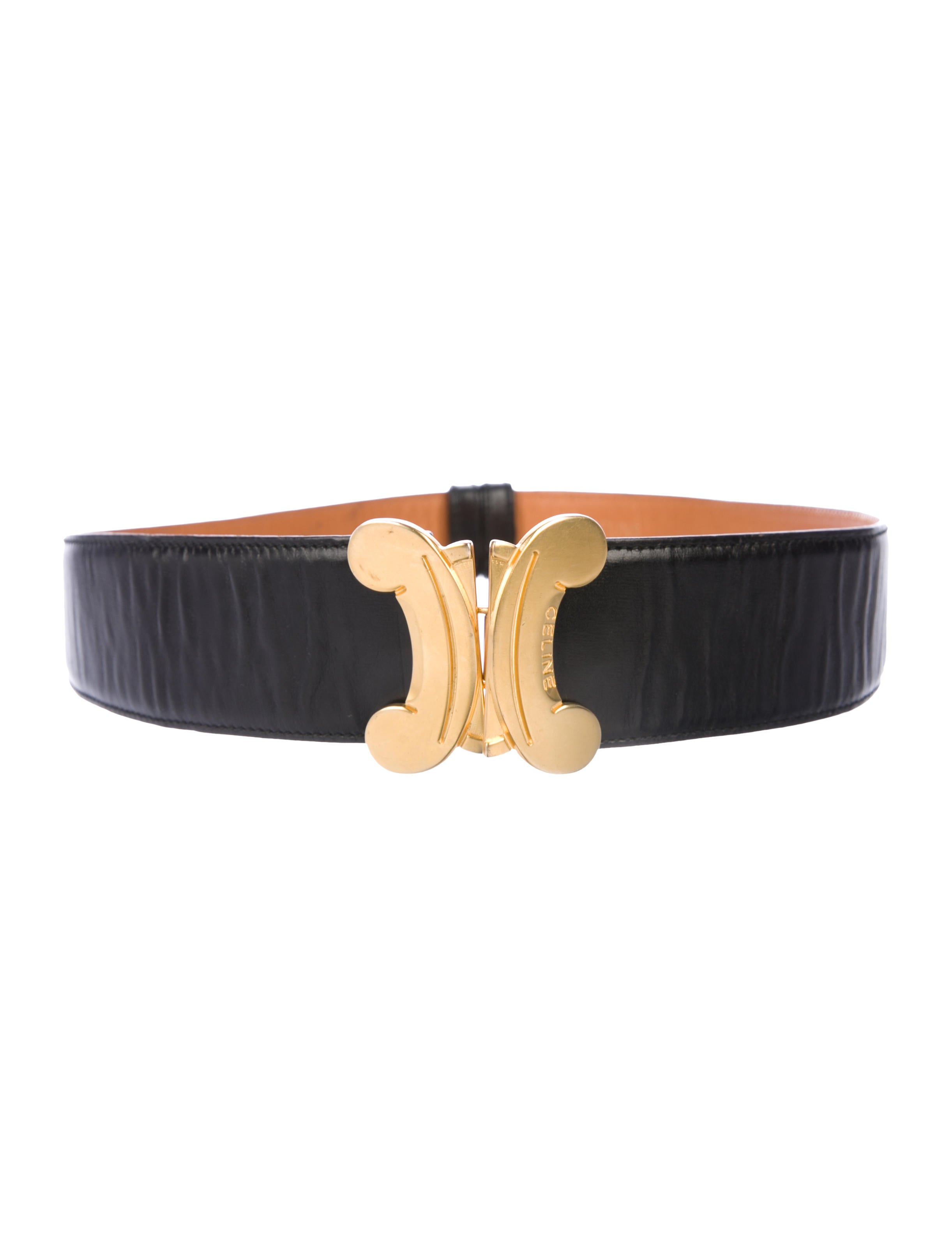 Celine Vintage Triomphe Waist Belt - Black Belts