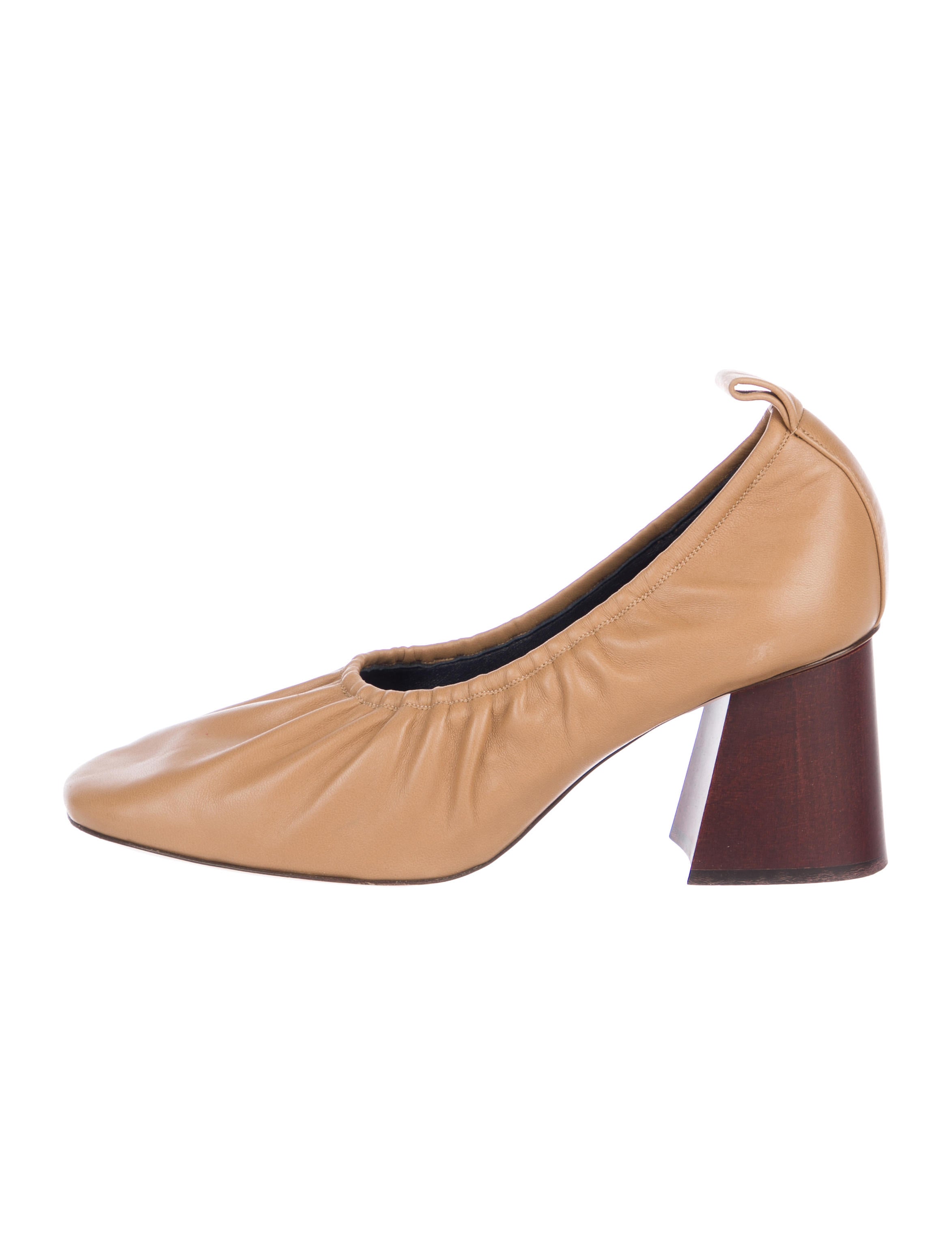 Celine Leather Square-Toe Pumps