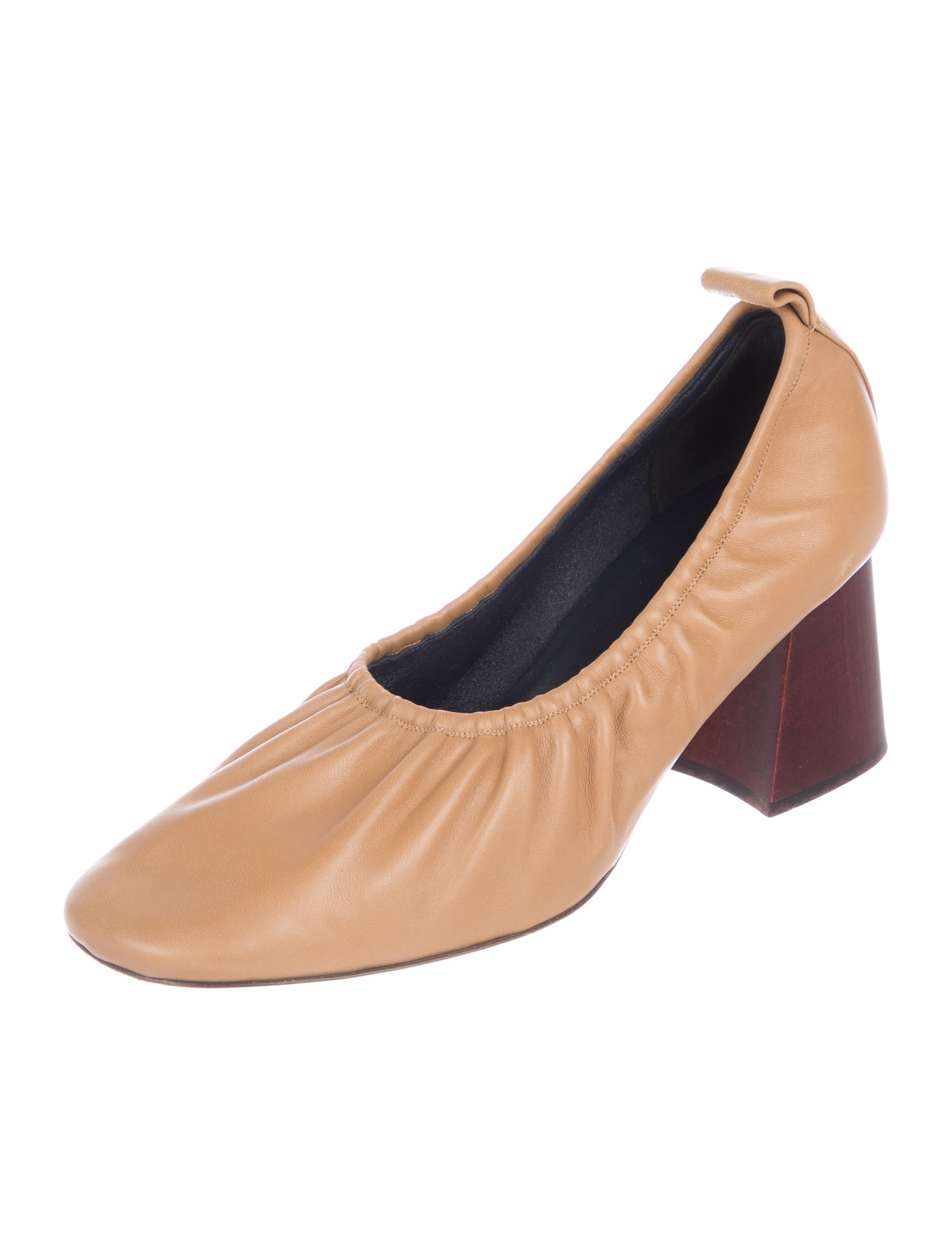 Celine Leather Square-Toe Pumps