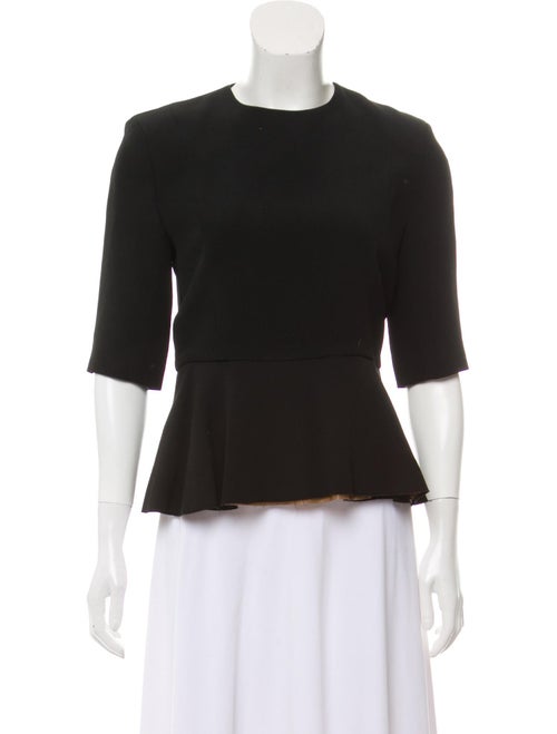 Céline Short Sleeve Peplum Top Black