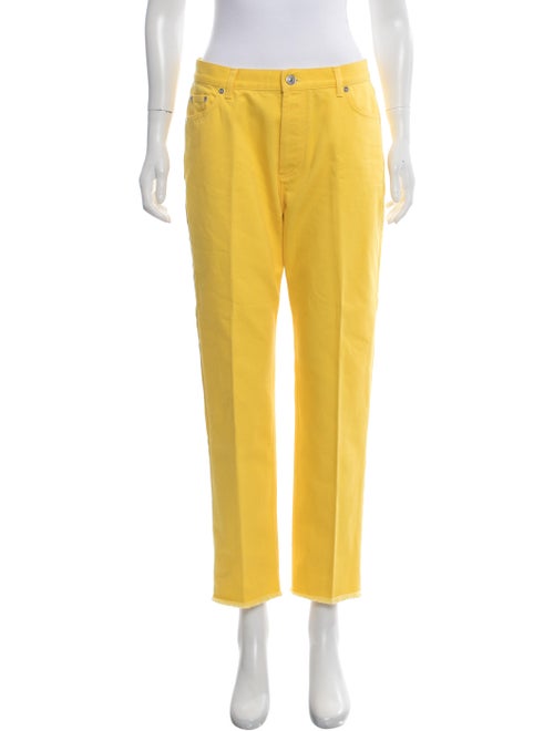 Celine Mid-Rise Straight-Leg Jeans Yellow