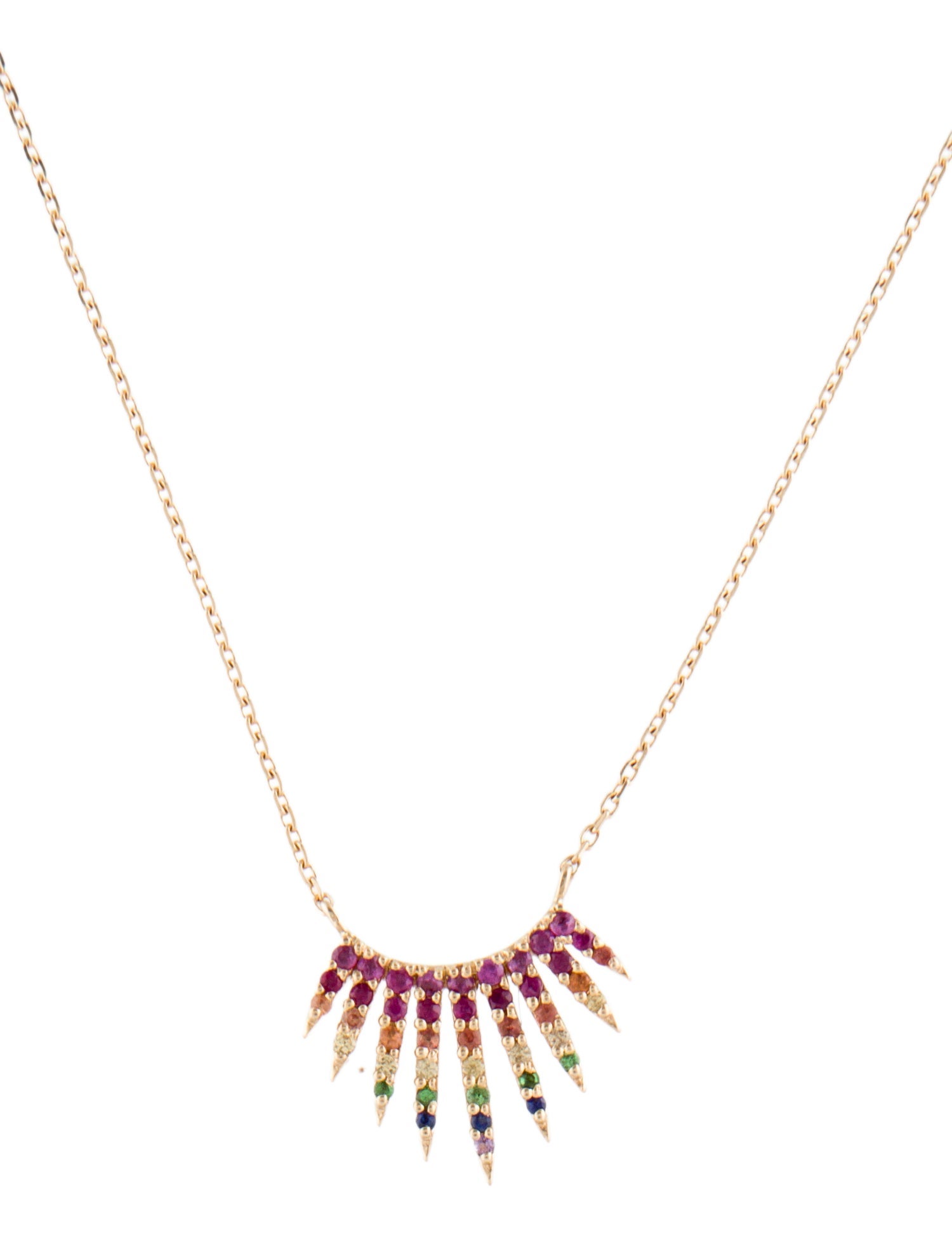 Celine Daoust 14K Multistone Rising Rainbow Sunbeams Pendant Necklace