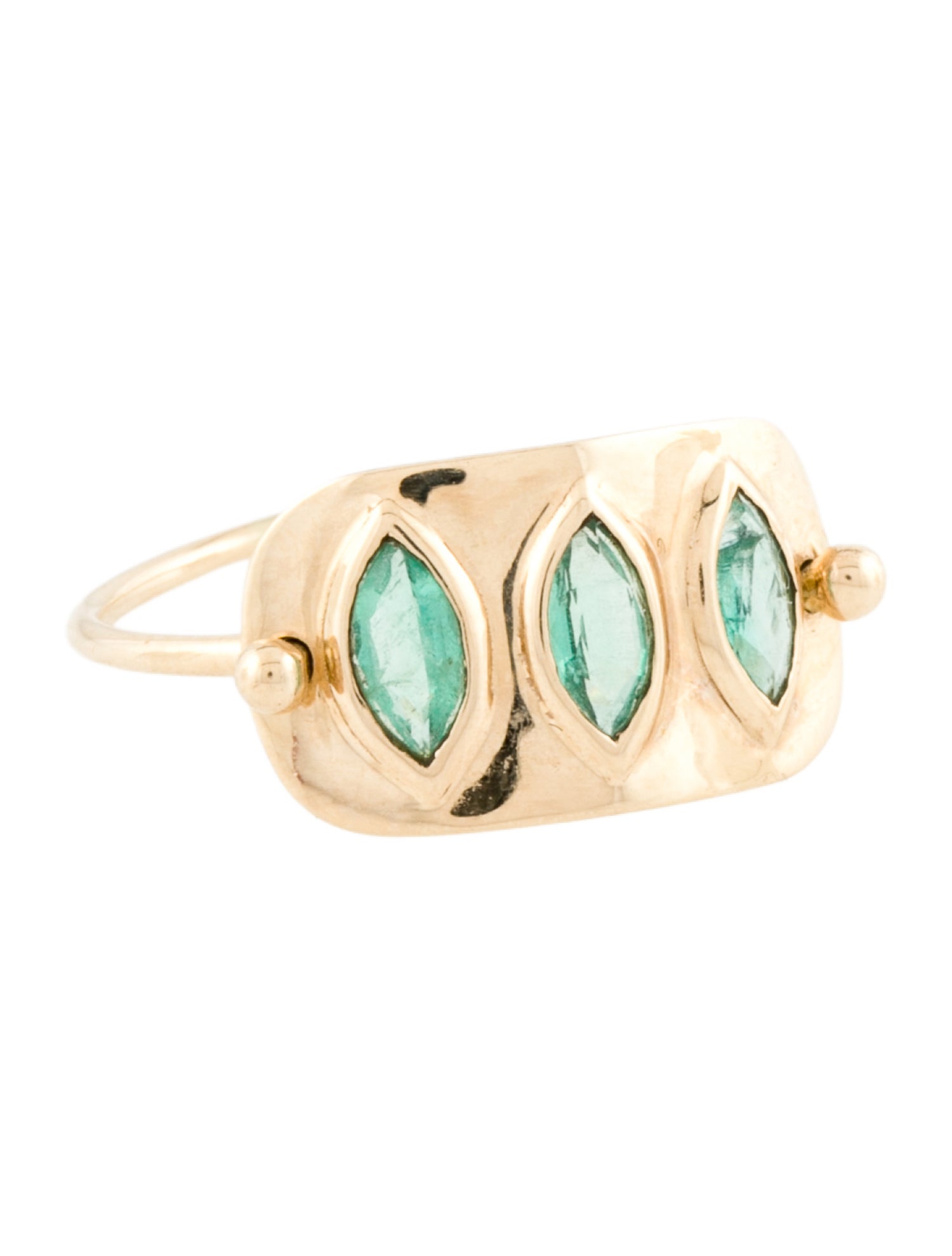 Celine Daoust 14K Emerald Triple Marquise Ring