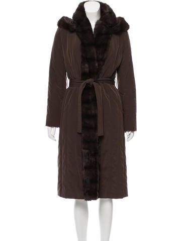 Davide Cenci Sable Fur-Trimmed Long Coat