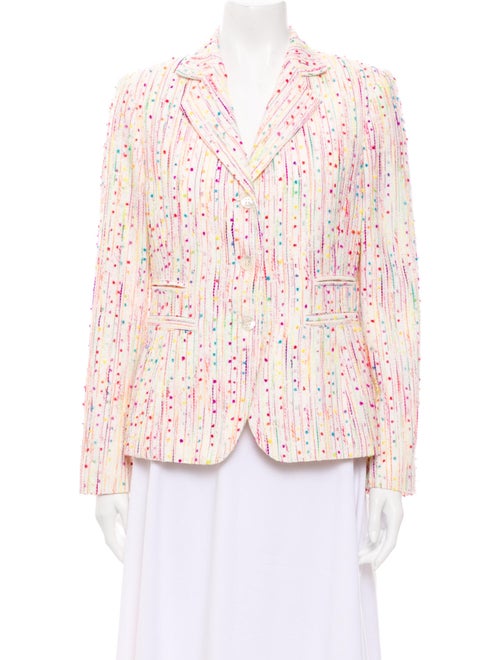 Davide Cenci Tweed Pattern Evening Jacket White