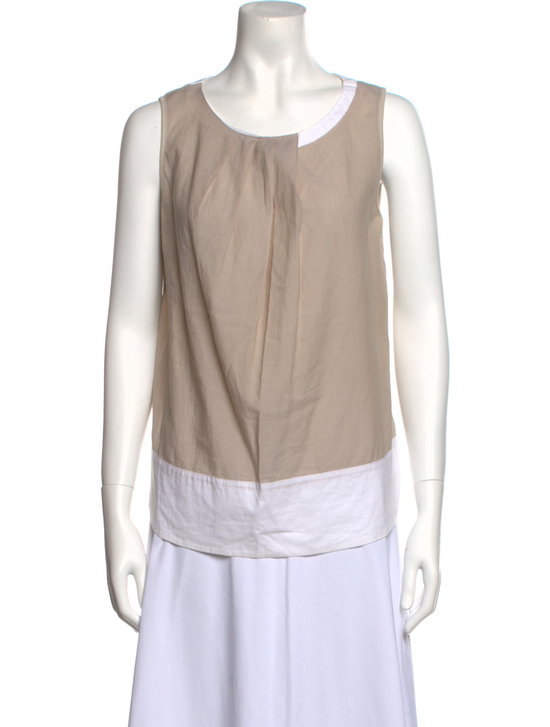 Davide Cenci Scoop Neck Sleeveless Blouse