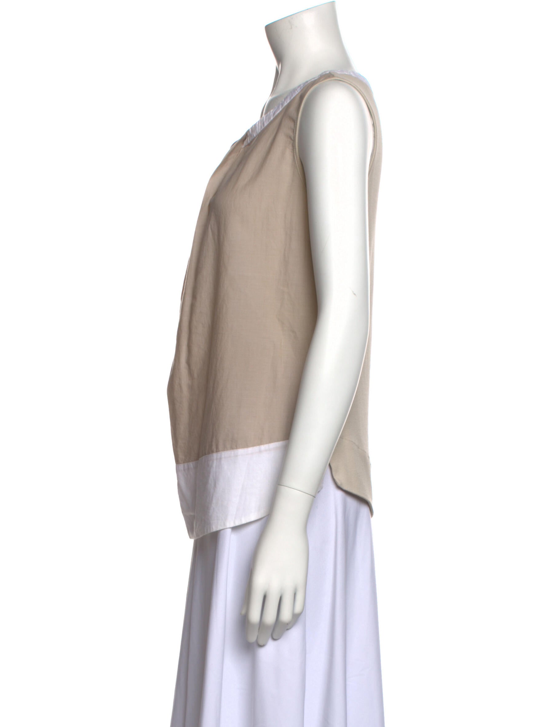 Davide Cenci Scoop Neck Sleeveless Blouse