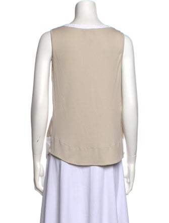 Davide Cenci Scoop Neck Sleeveless Blouse