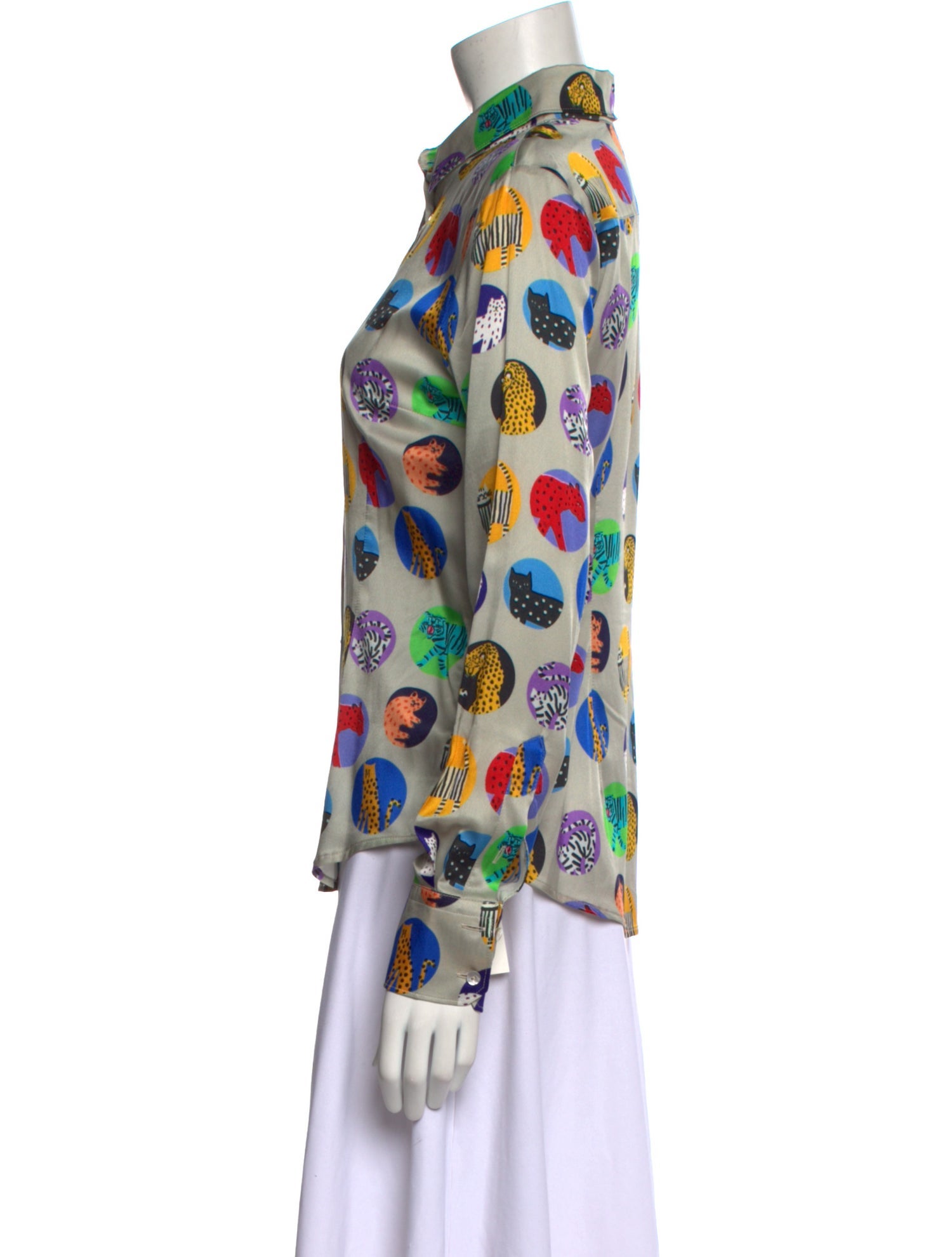 Davide Cenci Printed Long Sleeve Button-Up Top