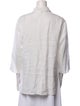 Davide Cenci Linen Three-Quarter Sleeve Button-Up Top