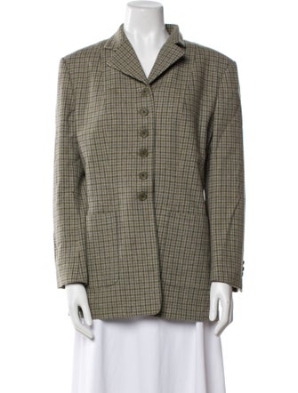 Davide Cenci Wool Plaid Print Blazer
