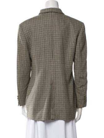 Davide Cenci Wool Plaid Print Blazer