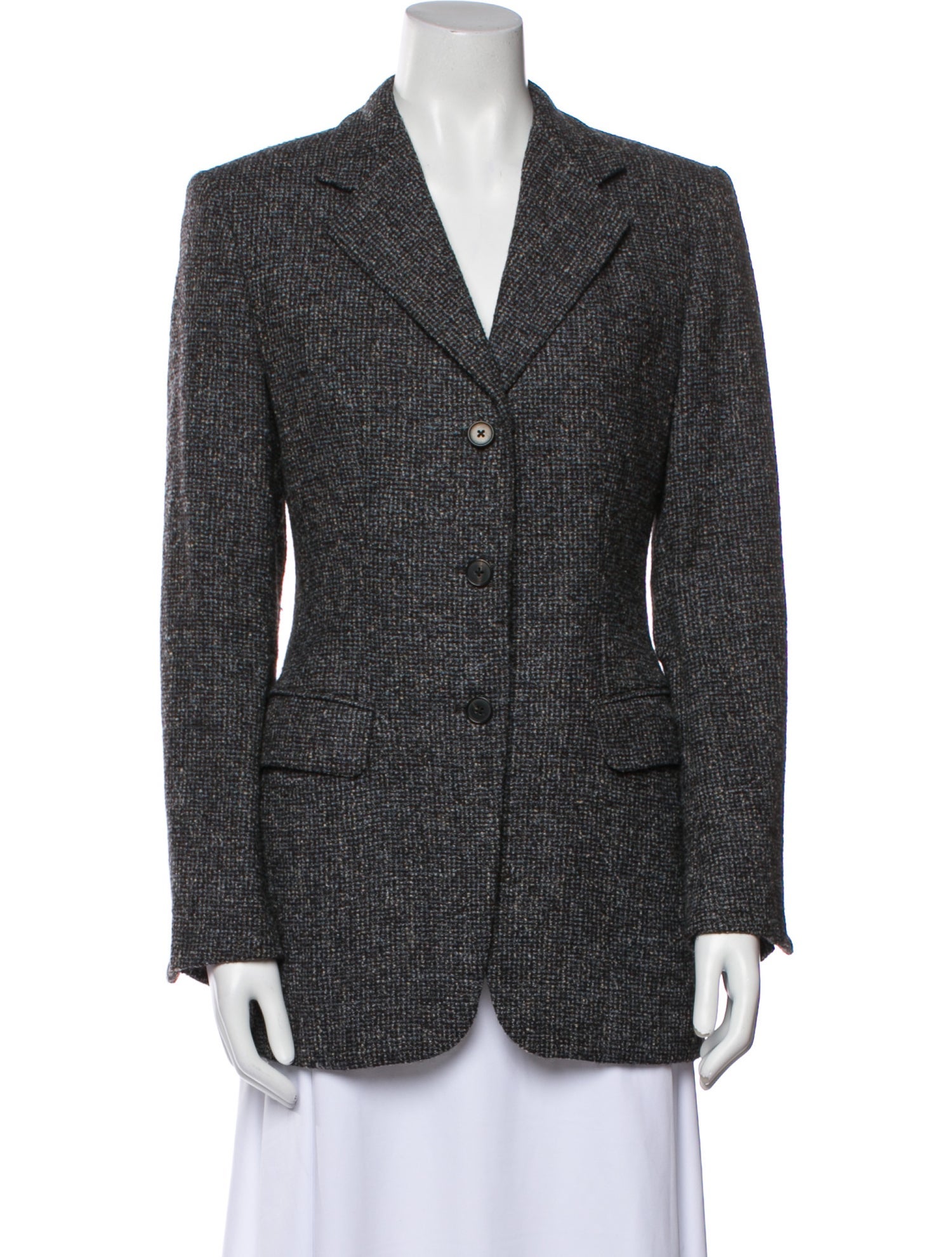 Davide Cenci Alpaca Plaid Print Blazer