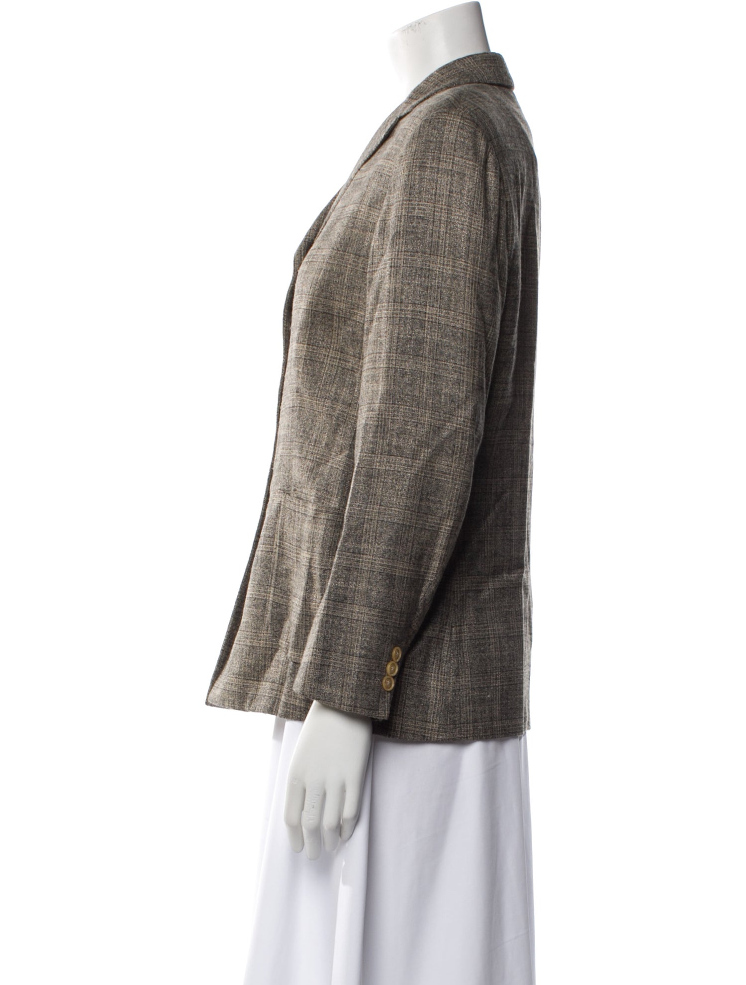 Davide Cenci Bamboo Plaid Print Blazer