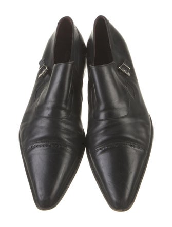 Cesare Paciotti Leather Lasercut Accents Dress Loafers