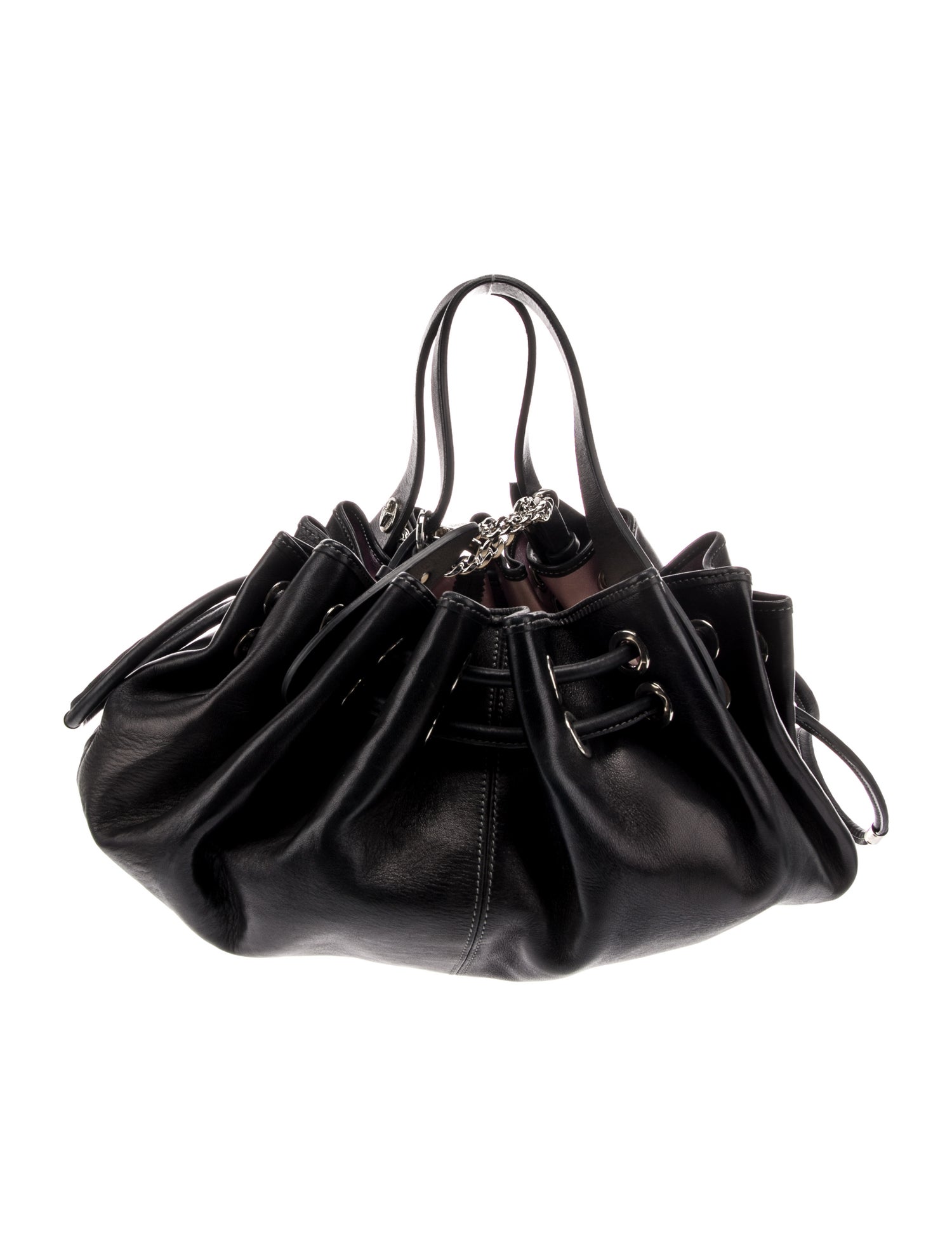 Cesare Paciotti Leather Top Handle Bag Black Handle Bags, Handbags