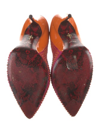 Cesare Paciotti Patent Leather Studded Accents Pumps