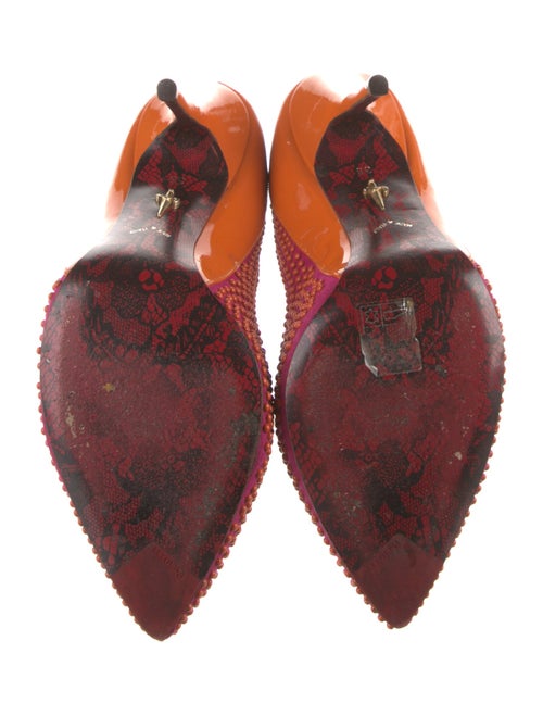 Cesare Paciotti Patent Leather Studded Accents Pumps