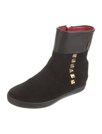Cesare Paciotti Suede Studded Accents Boots