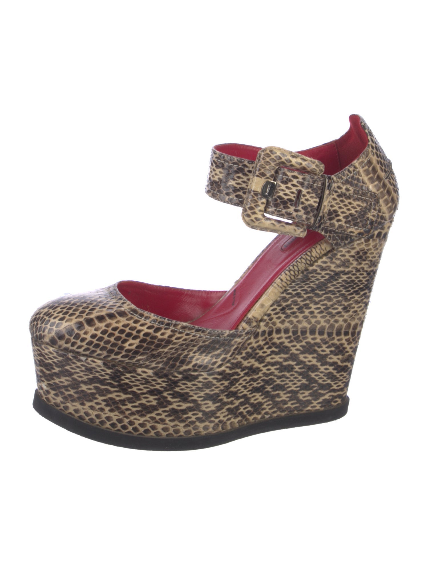 Cesare Paciotti Snakeskin Animal Print D'Orsay Pumps