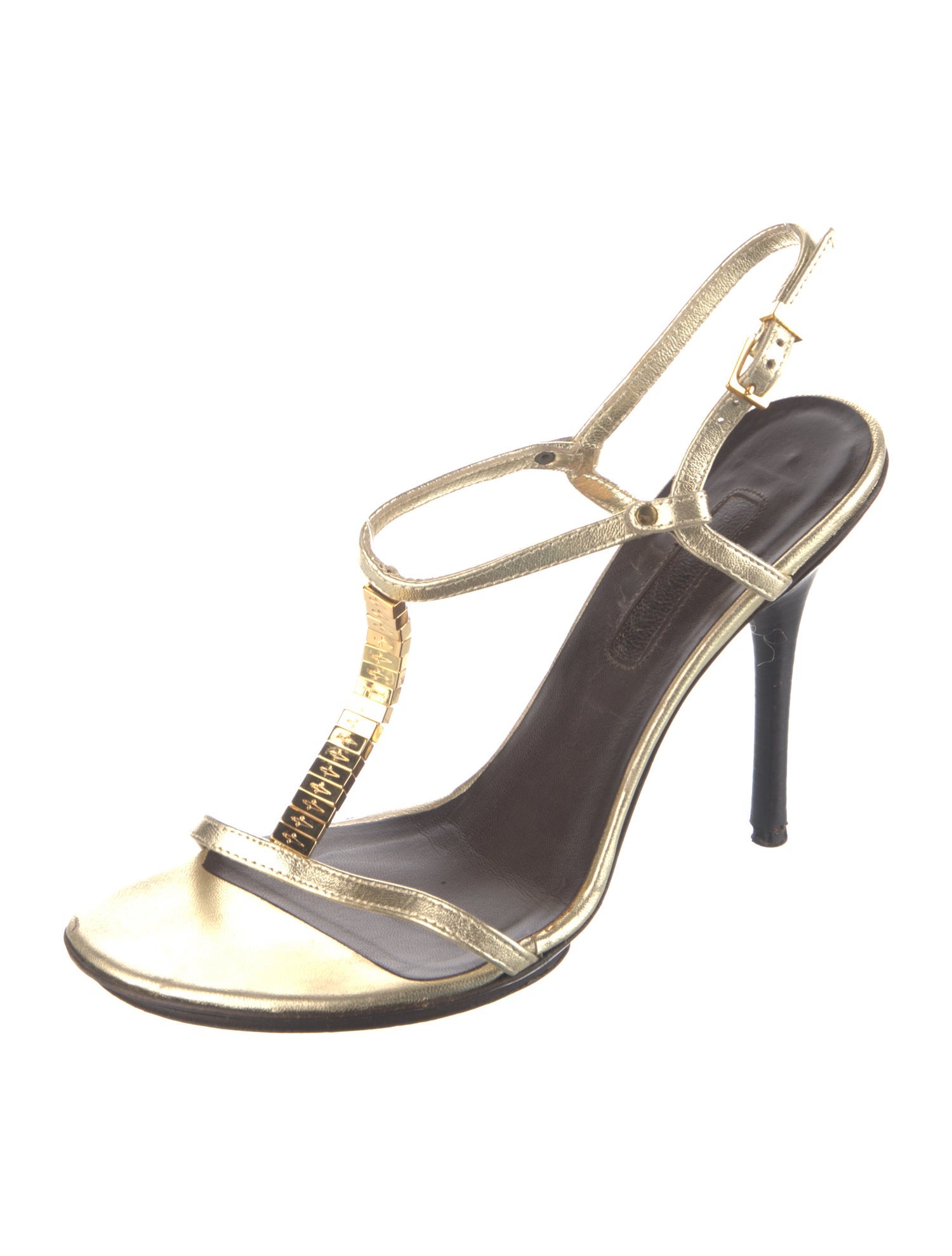 Cesare Paciotti Leather T-Strap Sandals