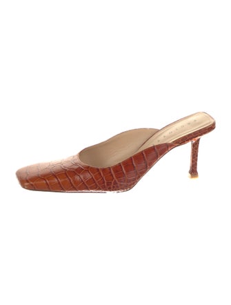 Cesare Paciotti Embossed Leather Mules