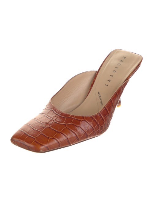 Cesare Paciotti Embossed Leather Mules