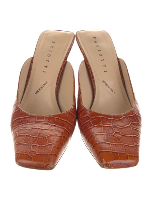 Cesare Paciotti Embossed Leather Mules