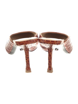 Cesare Paciotti Embossed Leather Mules