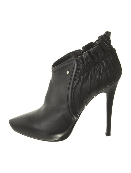 Cesare Paciotti Leather Ruffle Embellishment Boots