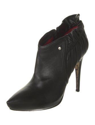 Cesare Paciotti Leather Ruffle Embellishment Boots