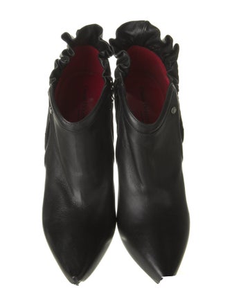 Cesare Paciotti Leather Ruffle Embellishment Boots