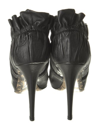 Cesare Paciotti Leather Ruffle Embellishment Boots