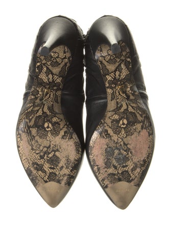 Cesare Paciotti Leather Ruffle Embellishment Boots