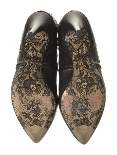 Cesare Paciotti Leather Ruffle Embellishment Boots