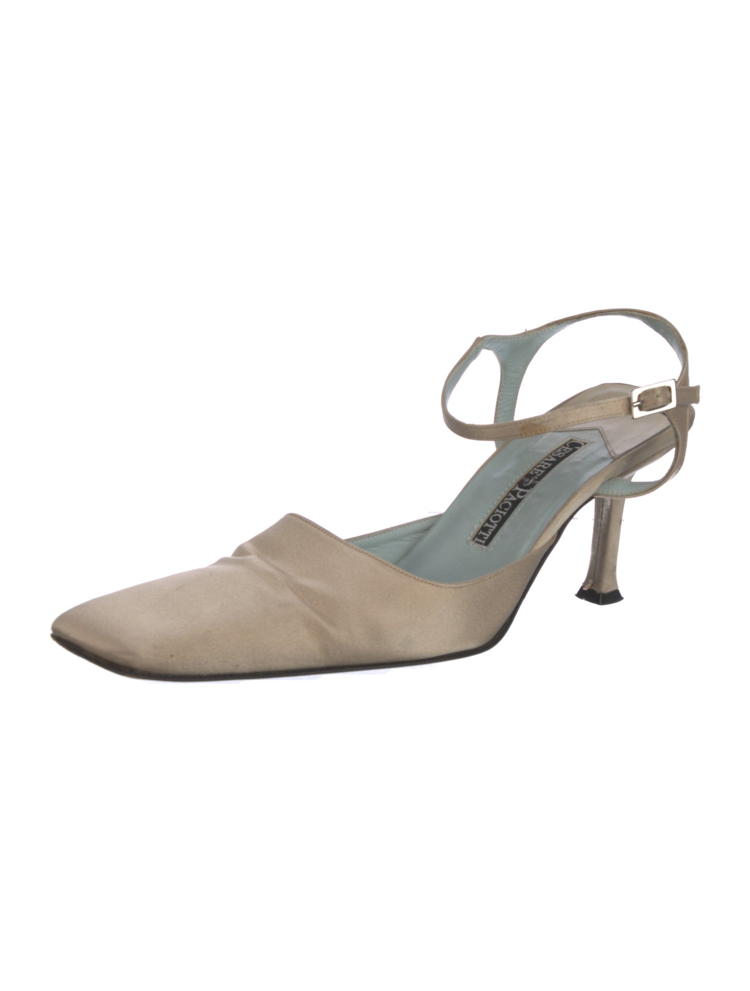 Cesare Paciotti Satin Slingback Pumps