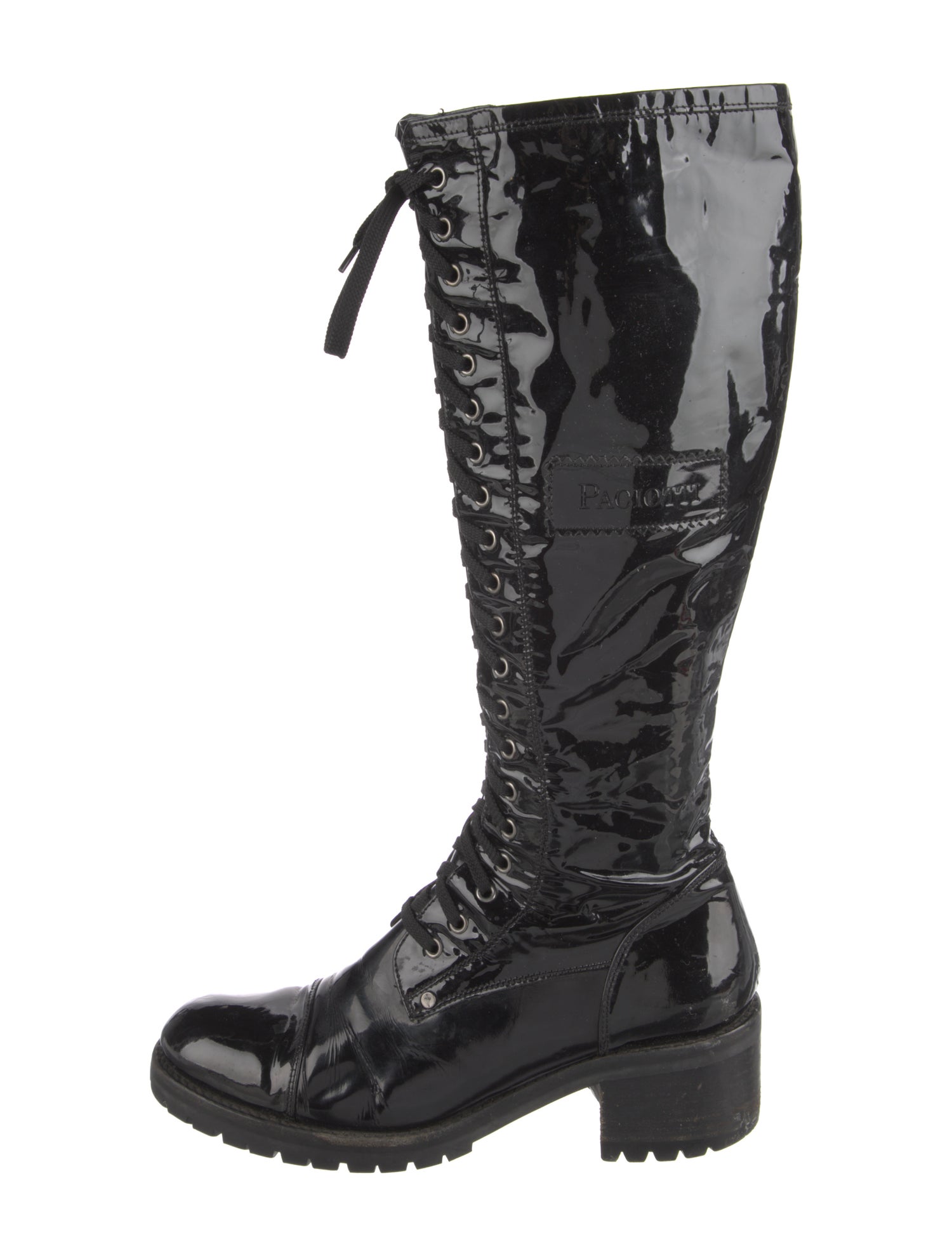 Cesare Paciotti Patent Leather Combat Boots
