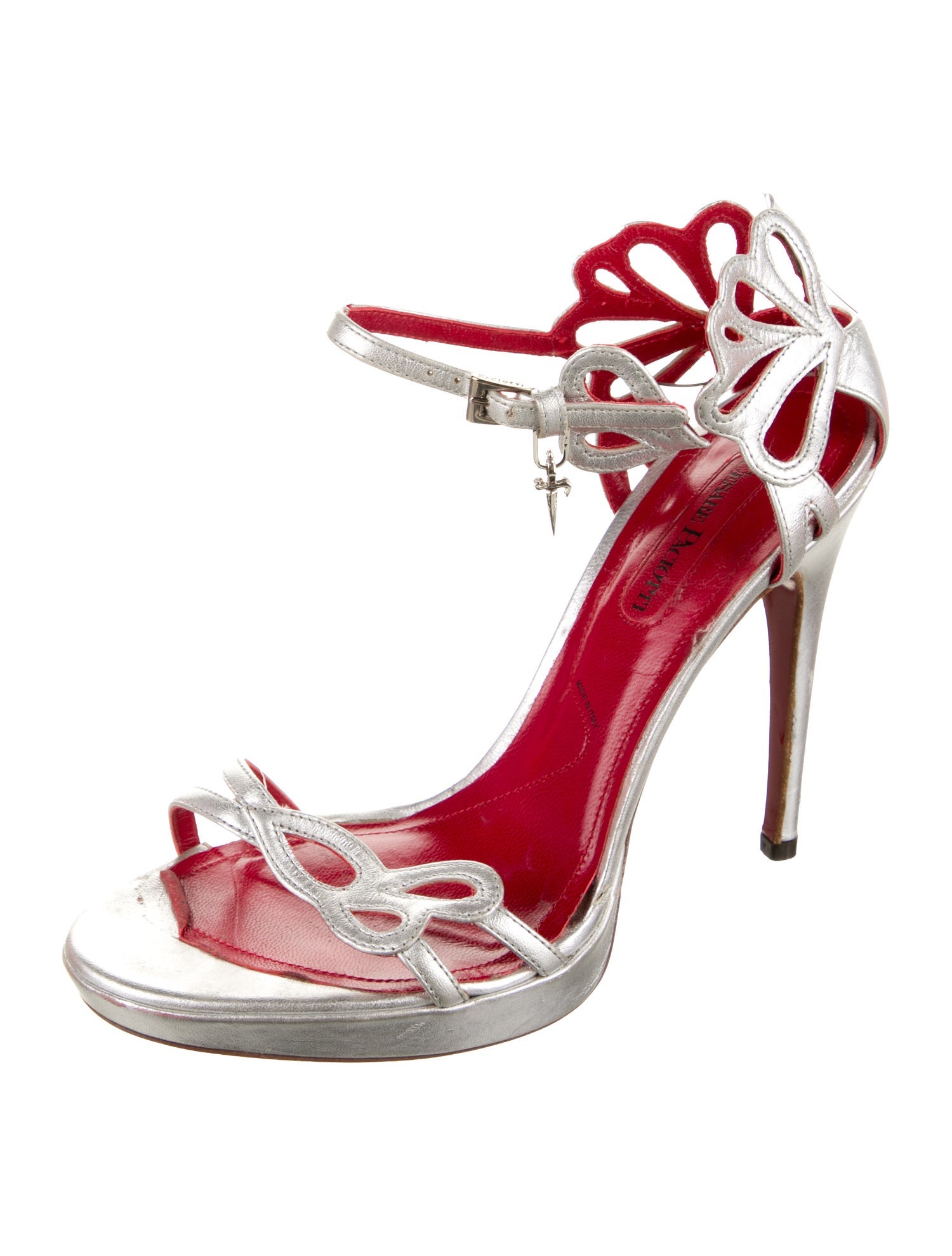 Cesare Paciotti Leather Cutout Accent Sandals