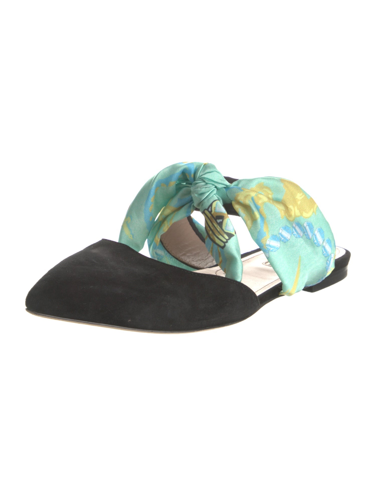 Cesare Paciotti Suede Floral Print Mules