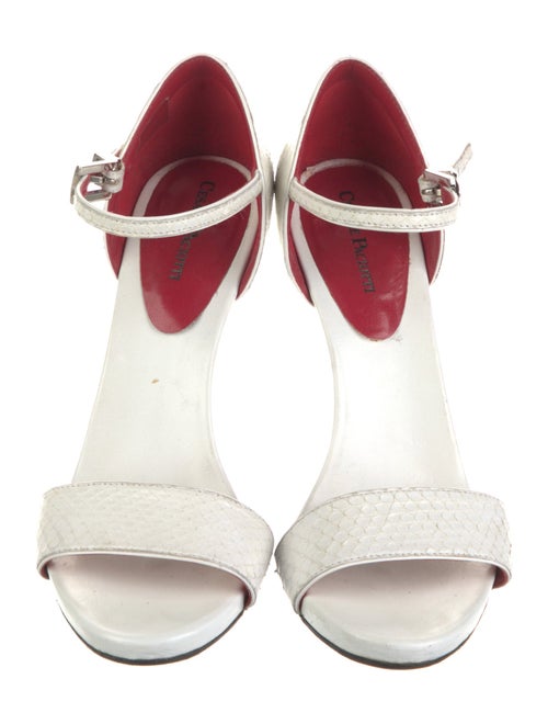 Cesare Paciotti Python Leather Trim Embellishment Sandals