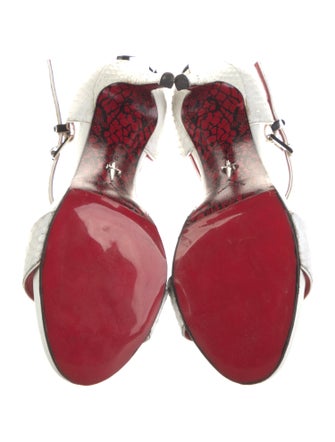 Cesare Paciotti Python Leather Trim Embellishment Sandals