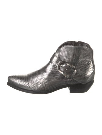 Cesare Paciotti Leather Animal Print Western Boots