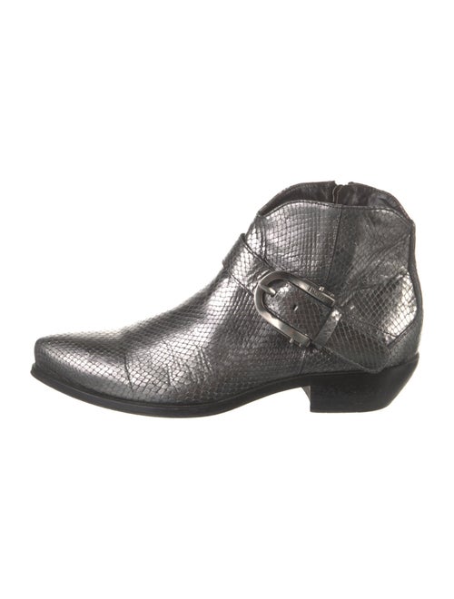 Cesare Paciotti Leather Animal Print Western Boots